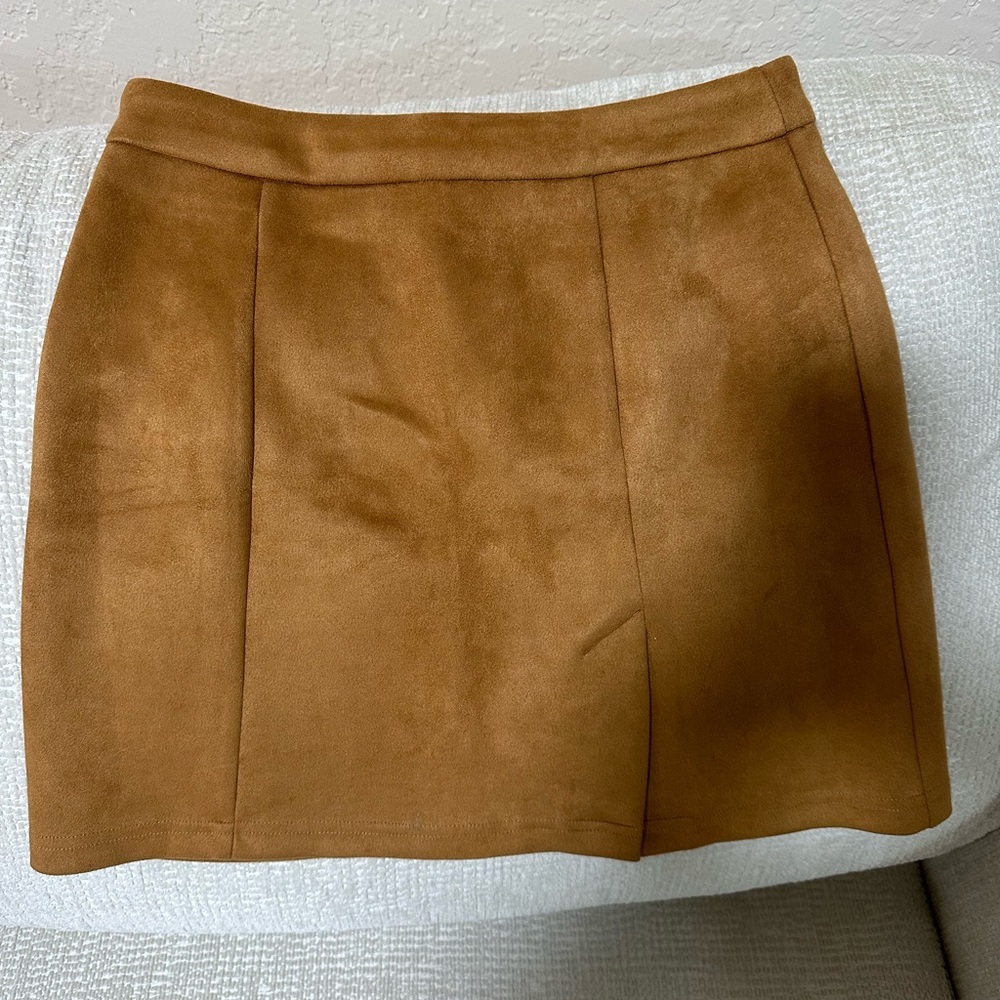 Skirt for Lady Size S Suede color: Brick